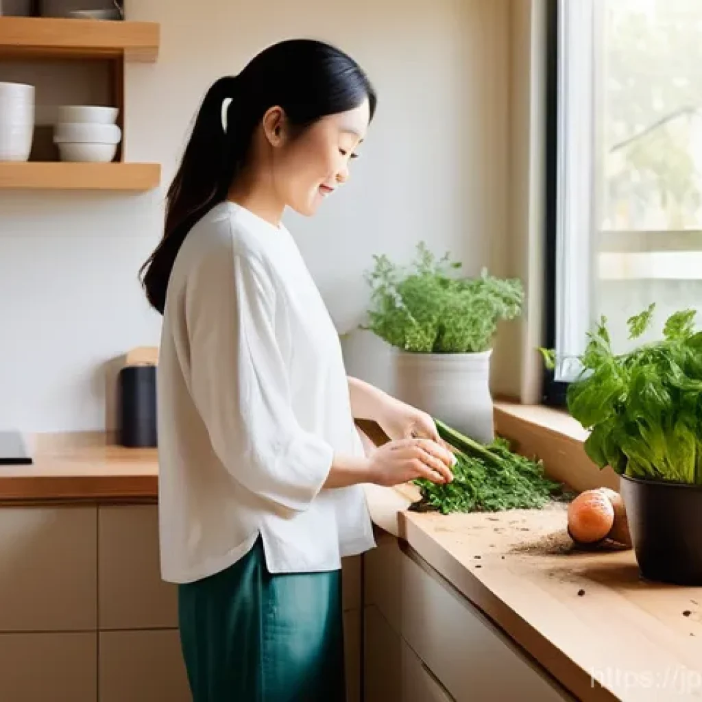 퇴비화 시스템의 사회적 인식 변화 - **Prompt 1: The Kitchen Transformation**
    A bright, clean, and modern Japanese kitchen filled wit...