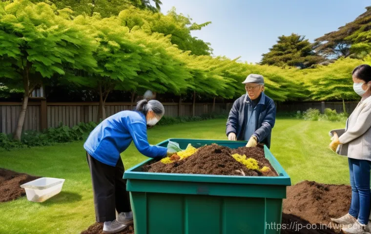 퇴비화 시스템 구축을 위한 법적 요건 - A cheerful Japanese mother and her child, approximately 7 years old, are happily tending to their vi...
