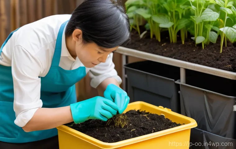 퇴비화 시스템 구축을 위한 법적 요건 - A diverse group of Japanese neighbors, including a middle-aged woman, a young man, and a grandfather...