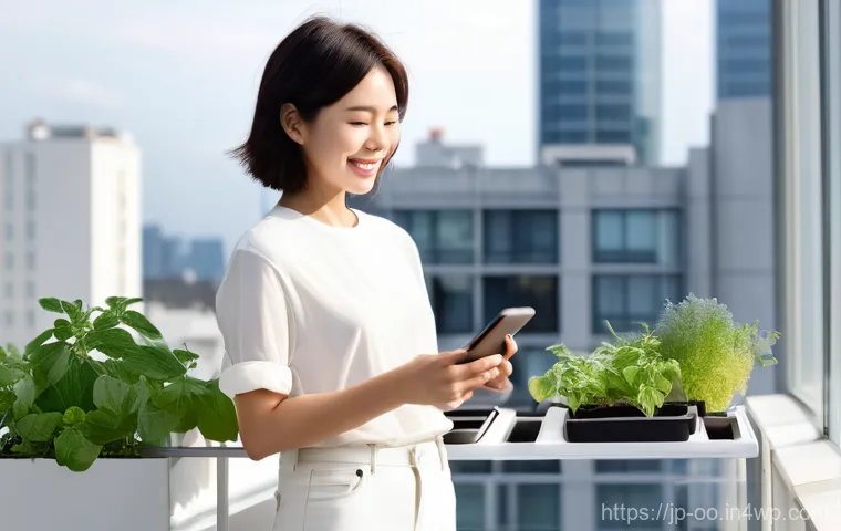 퇴비화 시스템의 글로벌 트렌드 - **Prompt:** A cheerful Japanese woman in her late 20s, with short, stylish hair, stands on a modern,...