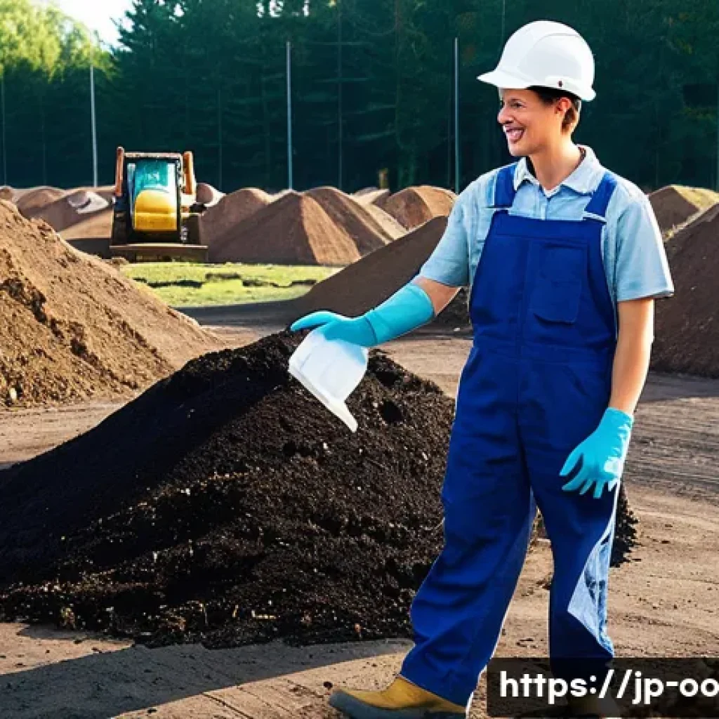 퇴비화 시스템 운영에 필요한 인력 관리 - On-the-Job Training at a Sustainable Composting Facility**
A vibrant and realistic scene at a modern...