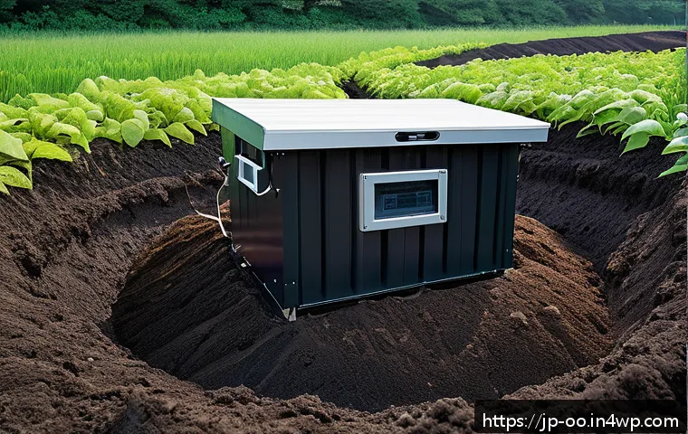 퇴비화 시스템의 성과 측정 방법 - A detailed cross-sectional view of a compost pile showing temperature sensors and a digital temperat...